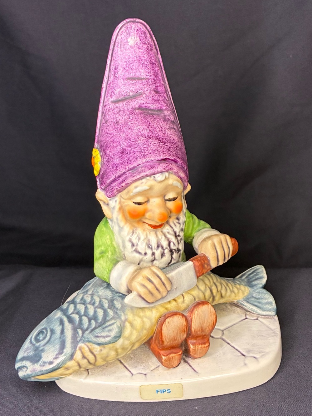 Vintage 1970 Goebel Co Boy Gnome "FIPS" Fish Cleaner